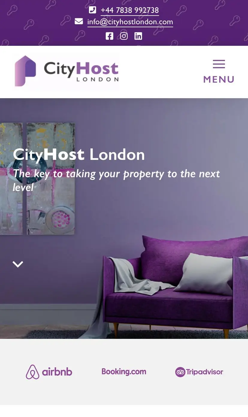 mobile responsive website layout for city host property management