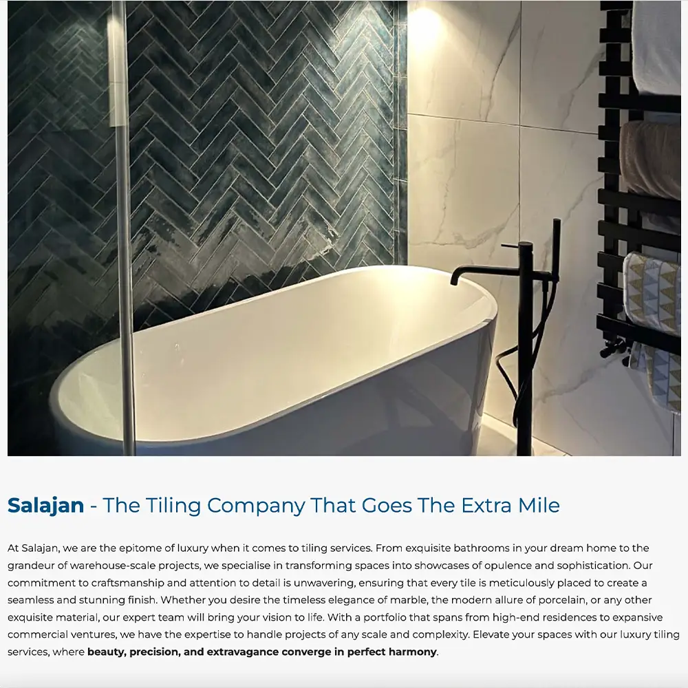 salajan tiling webdesign project